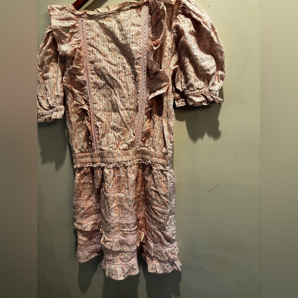 LoveShackFancy Pink Ruffle Mini Dress cottage core large romantic soft delicate - Picture 6 of 16